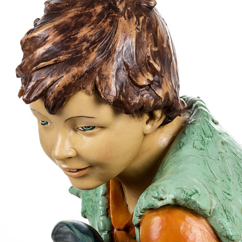 Child with lamb in resin, 125cm by Fontanini 5