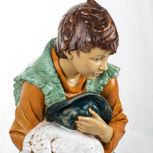 Child with lamb in resin, 125cm by Fontanini 2