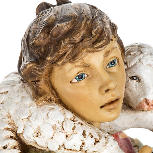 Pastor com ovelha e cordeiro 65 cm Fontanini resina 5