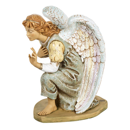 Sky blue kneeling angel, 65cm by Fontanini 3