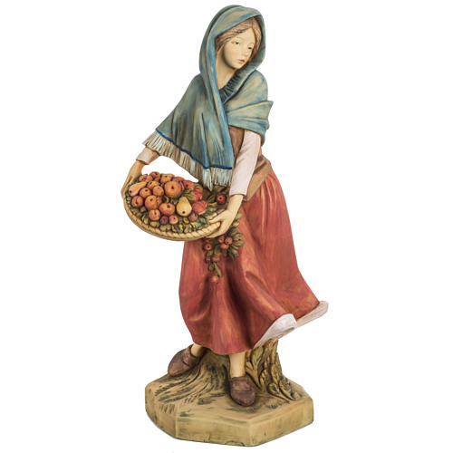Femme avec fruits crèche noel 52 cm Fontanini 1