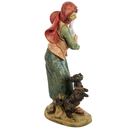 Frau 52 cm, mit Hund, Fontanini Krippe 5