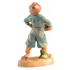 Camponês com caixa de maçãs Fontanini 6,5 cm