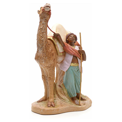 Camellero con camello para belén Fontanini con figuras de altura media 19 cm 4