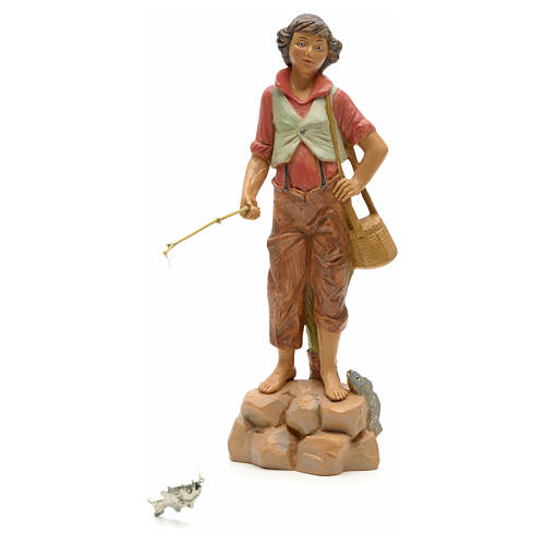 Pescador com vara de pesca 19 cm Fontanini 1
