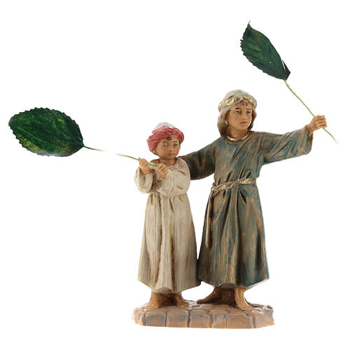 Enfants avec feuilles de palmier crèche Fontanini 12 cm 1