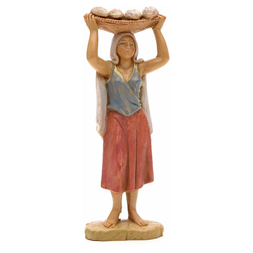 Statue kleines Hirtenmädchens mit Tablett Fontanini 12 cm 1