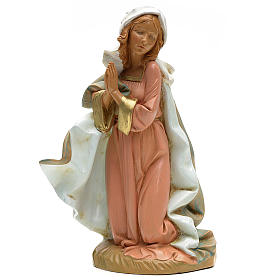 Virgem Maria de joelhos e mãos juntas para Presépio Fontanini com figuras de altura média 30 cm