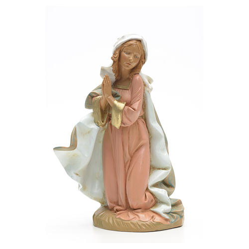 Virgem Maria de joelhos e mãos juntas para Presépio Fontanini com figuras de altura média 30 cm 4
