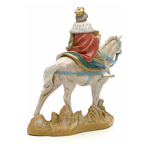 Roi Mage blanc à cheval crèche 19 cm Fontanini 3