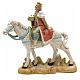 Rei Mago branco no cavalo para Presépio Fontanini com figuras de altura média 19 cm s1