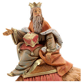 Roi Mage blanc sur chameau crèche Fontanini 19 cm