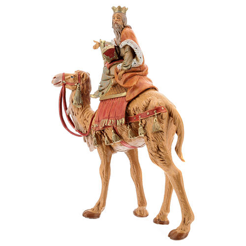 Roi Mage blanc sur chameau crèche Fontanini 19 cm 3