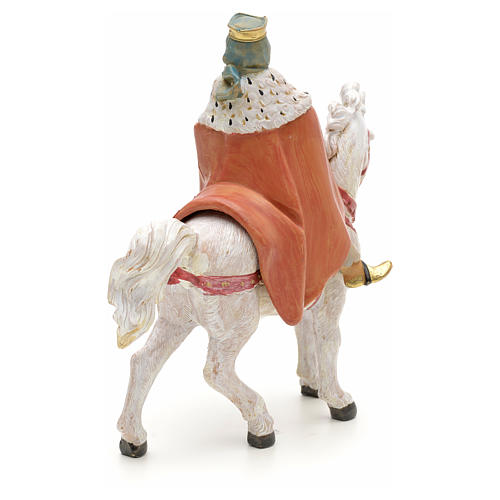 Roi Mage blanc sur cheval crèche Fontanini 12 cm 3