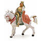 Rei Mago branco no cavalo para Presépio Fontanini com figuras de altura média 12 cm s1