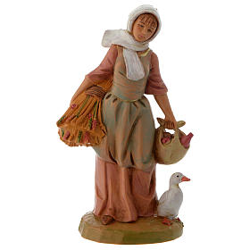 handcolorierte Krippenfigur Hirtenmädchen 12 cm Fontanini