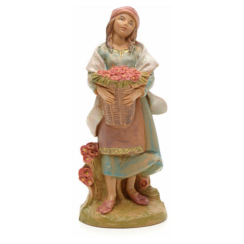 handcolorierte Statuette Hirtenmädchen 12 cm Fontanini 1