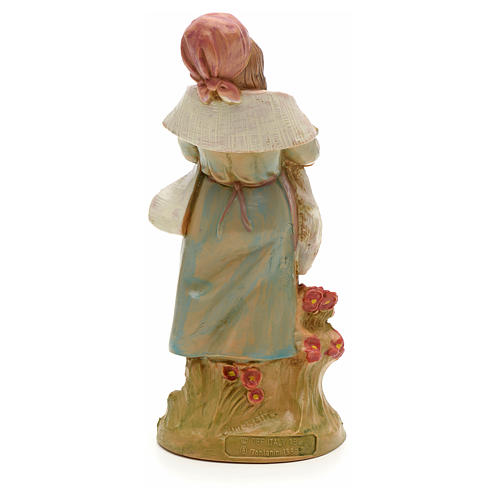 Holyart Pastorella Con Grano E Oca Fontanini - Statuina Per Presepe 12 Cm, Dipinta A Mano