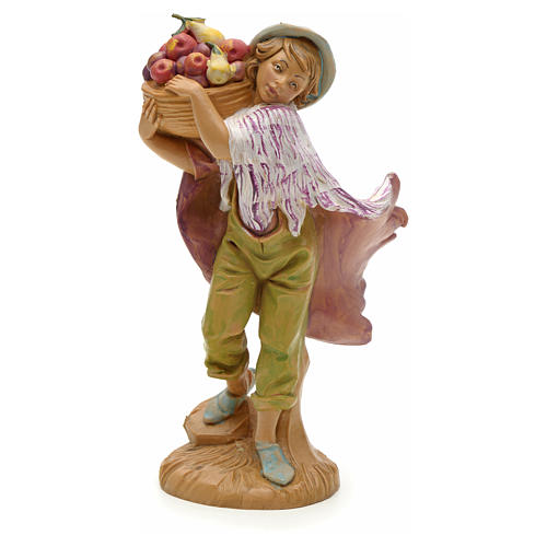 Rapaz com cesta de fruta 12 cm Fontanini 1