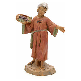 Enfant au panier de raisins crèche Fontanini 12 cm