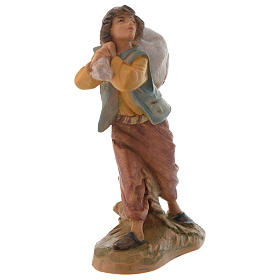 Krippenfigur handgemalt Junge mit Sack 12 cm Fontanini