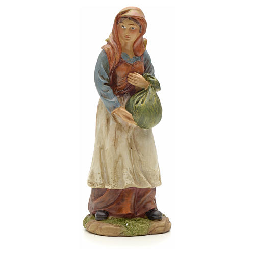 Nativity figurine, resin woman with bundle 20cm 1