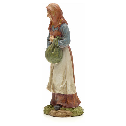 Nativity figurine, resin woman with bundle 20cm 2
