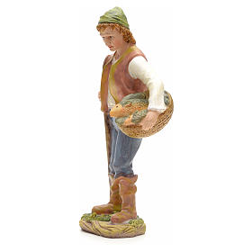 Nativity figurine, fisherman with basket of fish 21cm