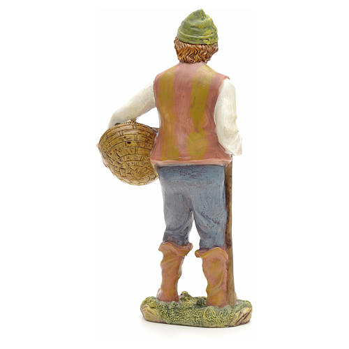 Nativity figurine, fisherman with basket of fish 21cm 3