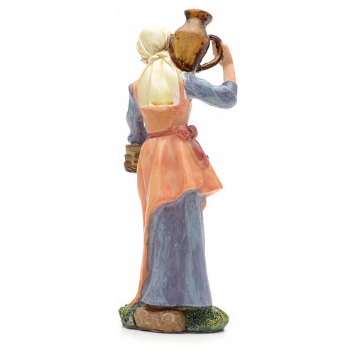 Nativity figurine, girl with amphora and wood 21cm 3