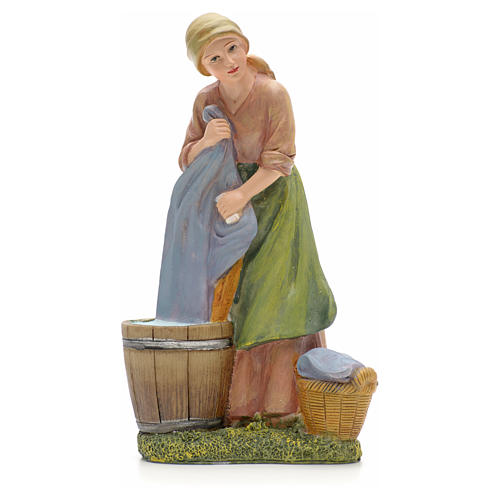 Woman washing clothes figurine in resin for nativities of 21cm 1