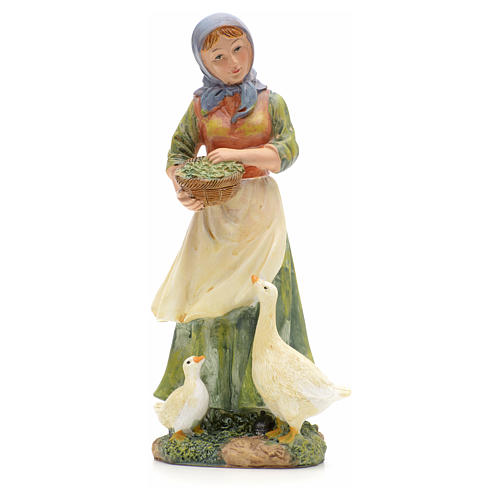 Nativity figurine, shepherdess with ducks 21cm 1