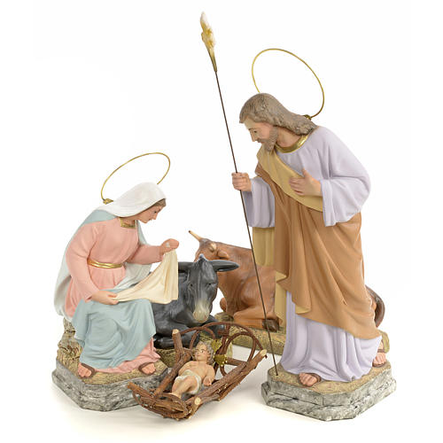 Nativity in wood pulp, (fine decoration) 30cm 1