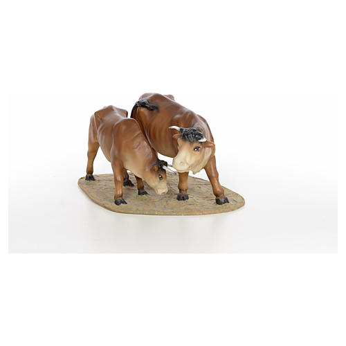 Cow and calf, wood pulp, for nativity 20cm (fine decor.) 6