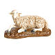 Nativity figurine, lying lamb in wood pulp, 30 cm (antique decor s1