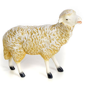 Lamb figurine in wood pulp for a 30 cm Nativity