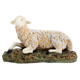 Nativity figurine, sitting lamb in wood pulp, 30 cm