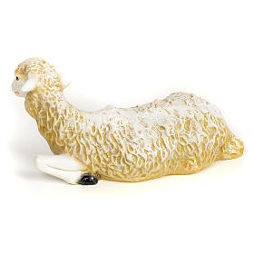 Animaux pour la crèche: Agneau couché pâte à bois 30 cm finition raffinée Animaux pour la crèche: Agneau couché pâte à bois 30 cm finition raffinée
