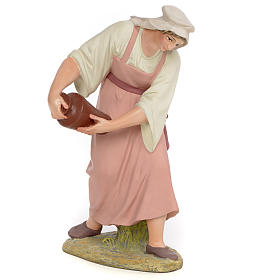 Nativity figurine wood pulp shepherdess with amphora, 30cm (fine