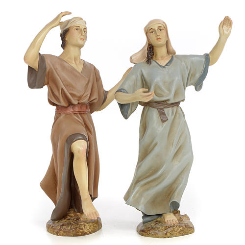 Nativity figurine, couple of dancers, 30cm (antique decoration) 1