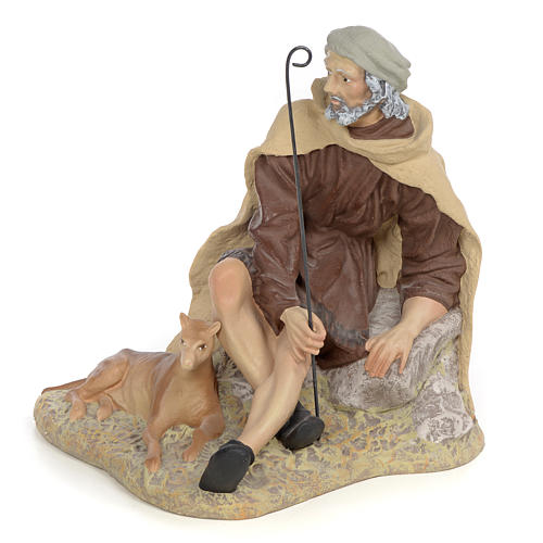 Nativity figurine, shepherd with dog, 30cm (fine decoration) 2