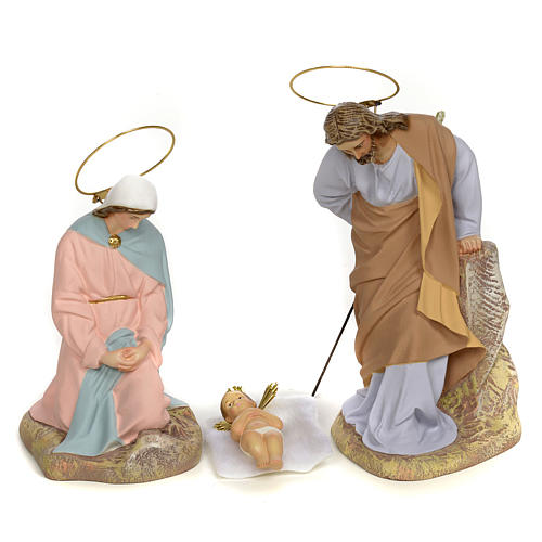Nativity with 5 pieces in wood pulp 20cm fine decoration 2