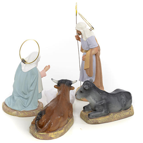 Sainte Famille 5 figurines pâte à bois 15 cm finition raffinée 3