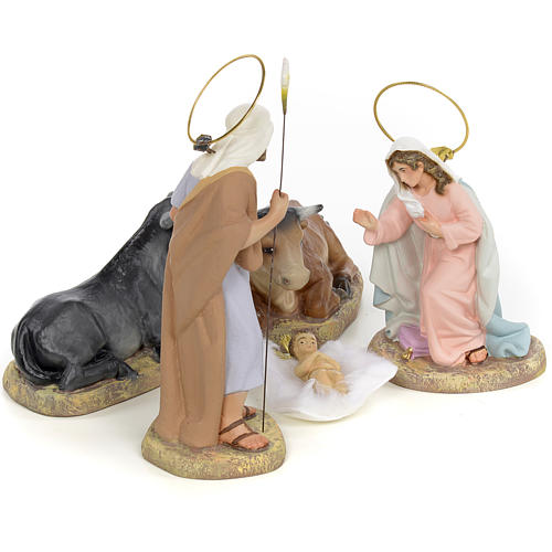 Sainte Famille 5 figurines pâte à bois 15 cm finition raffinée 4