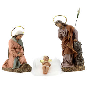 Sainte Famille 3 figurines pâte à bois 20 cm finition élégante