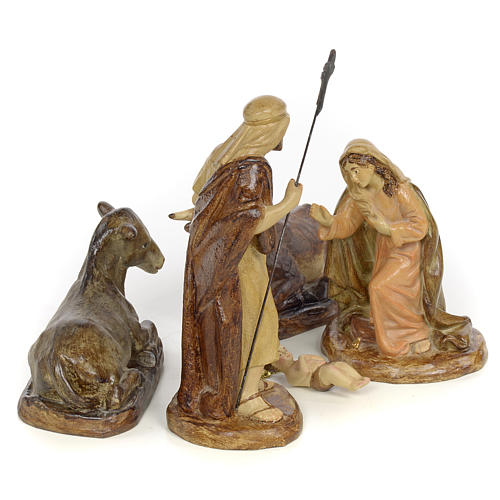 Sainte Famille nativité finition brune 15 cm 5 pcs 4