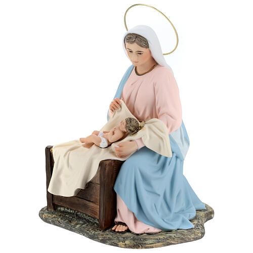 Nativity scene in wood pulp, 40cm (fine decoration) 8