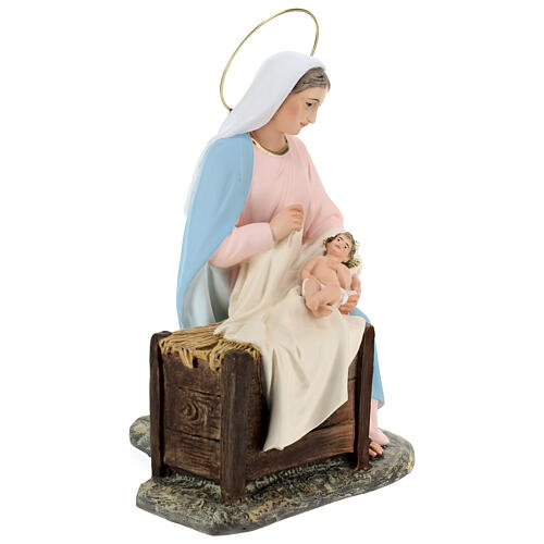 Nativity scene in wood pulp, 40cm (fine decoration) 10