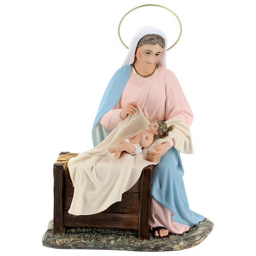 Natividad 40 cm pasta de madera dec. fina 6