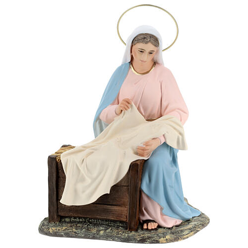 Natividad 40 cm pasta de madera dec. fina 12